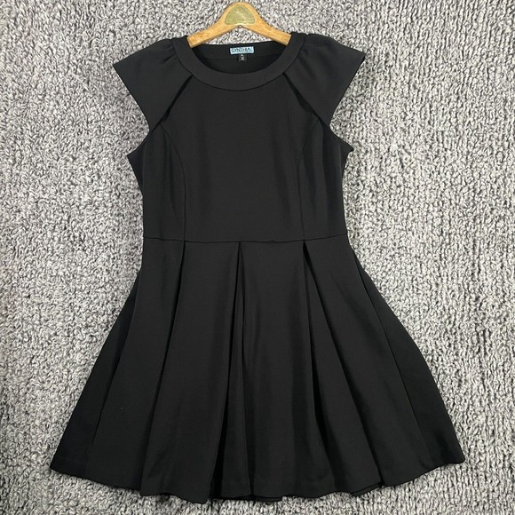 Cynthia Rowley Dresses & Skirts - CYNTHIA Rowley Cocktail Dress Fit and Flare Black Cap Sleeve Side Zip Women's XL